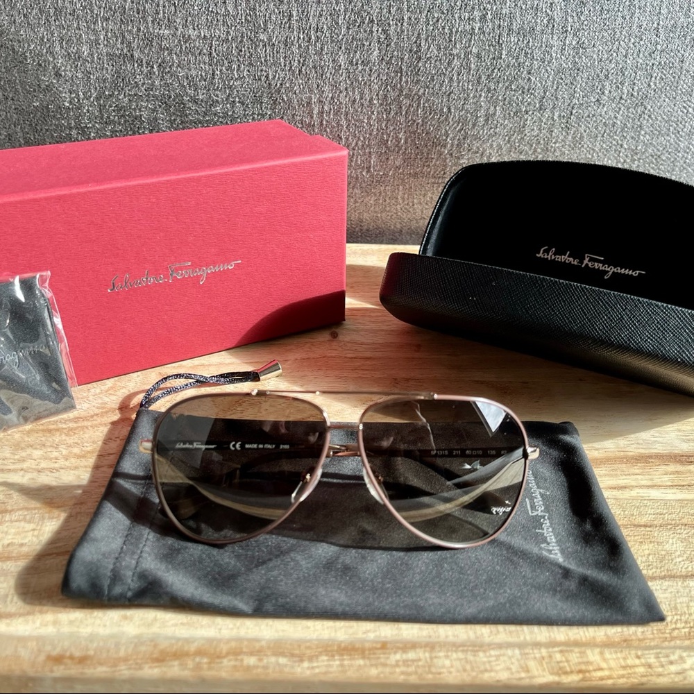 Salvatore Ferragamo Aviator Sunglasses 60mm - Picture 8 of 10